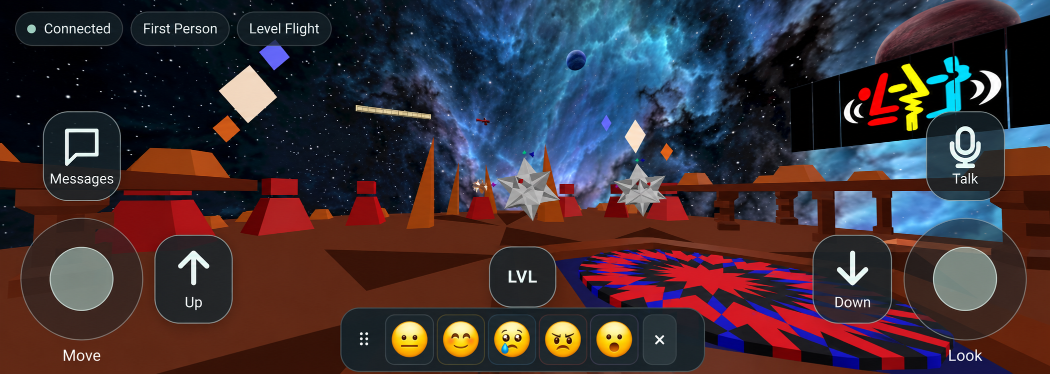 Entrance on mobile with touch, messaging and talk controls